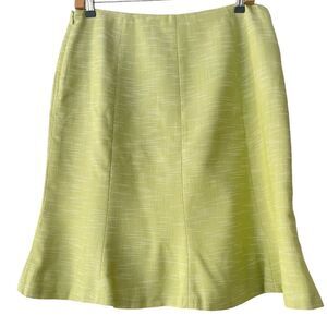 Judith Hart Collection Kohlrabi Green A-Line flared midi skirt fully lined Sz 16
